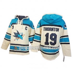 San Jose Sharks Joe Thornton 19 Cream Sawyer Hooded Sweatshirt - Herre